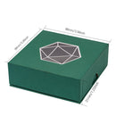 Cardboard cube case with D20 viewing window green