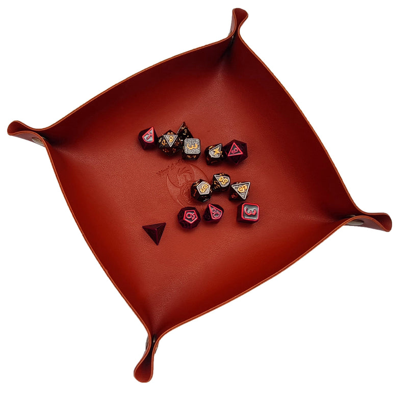 Cube plate imitation leather red brown