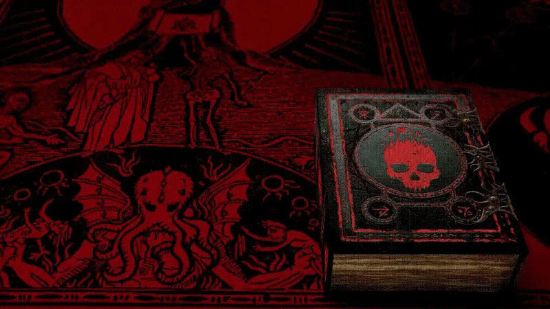 Elder Dice Necronomicon Blood & Magick Red and Blue