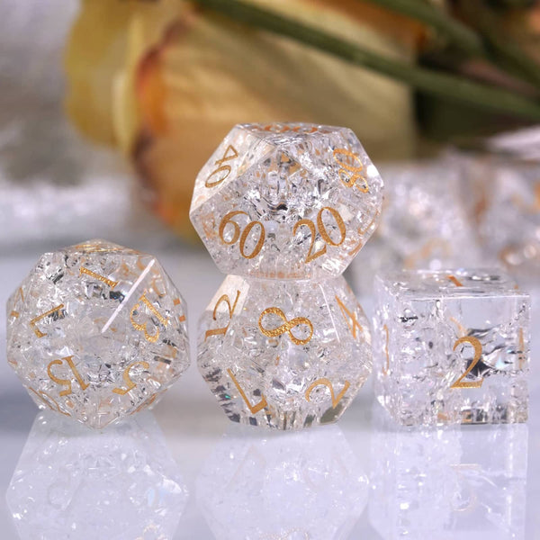 Glass cube Critcrack crystal white