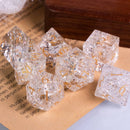 Glass cube Critcrack crystal white