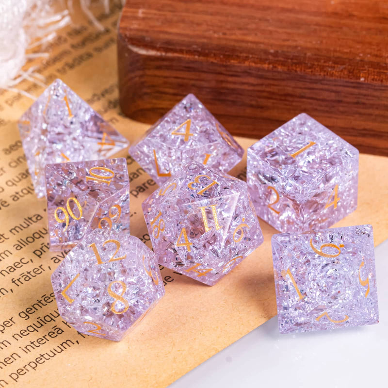 Glass cube Critcrack lilac