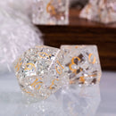 Glass cube Critcrack crystal white