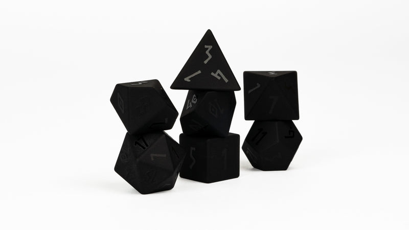 Obsidian stone cube Runic