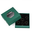 Cardboard cube case with D20 viewing window green