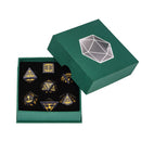 Cardboard cube case with D20 viewing window green