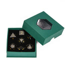 Cardboard cube case with D20 viewing window green