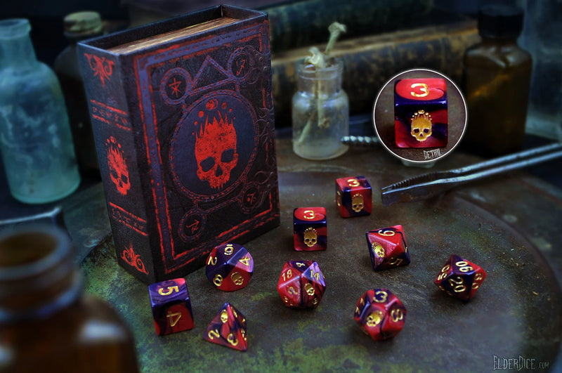 Elder Dice Mark of the Necronomicon Dice - Red and Inky Black