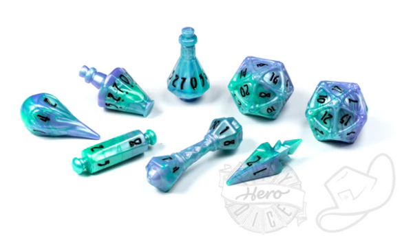 Polyhero Wizard Dice Set (8 pieces) Aether Mist