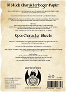 Character sheet paper