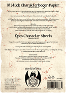 Character sheet paper