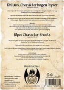 Character sheet paper