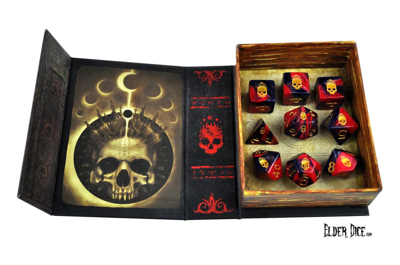 Elder Dice Mark of the Necronomicon Dice - Red and Inky Black